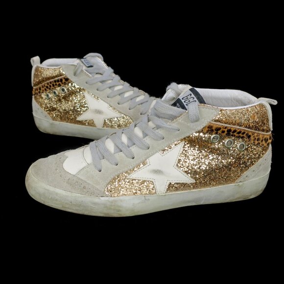 Golden Goose Shoes - Golden Goose Mid Star Gold Glitter Midstar LE Sneakers Women 37 7M Made in Italy